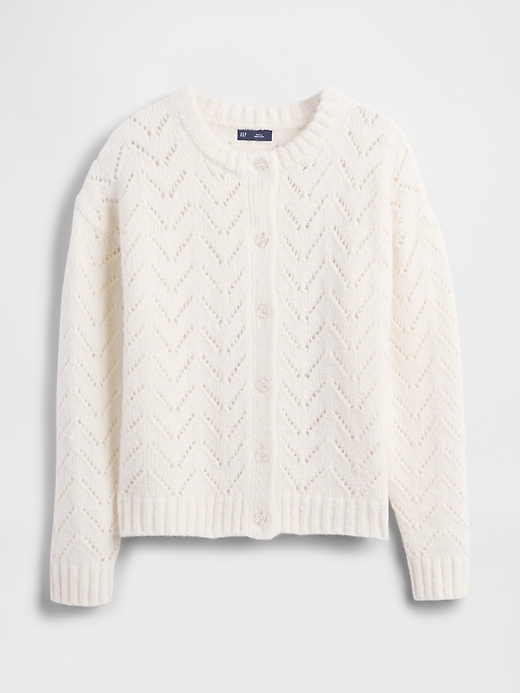 Image number 5 showing, Fuzzy Pointelle Cardigan