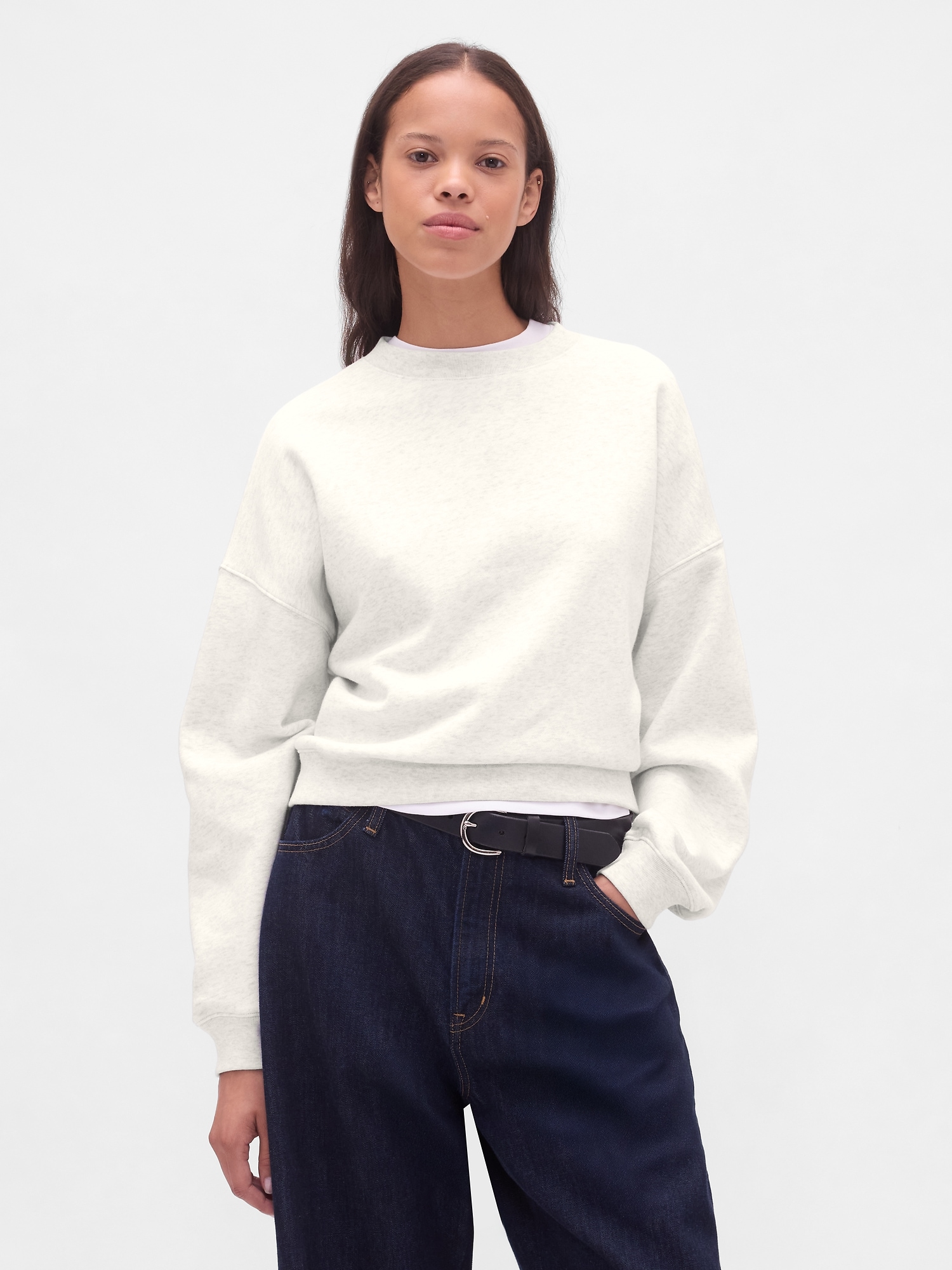 VintageSoft Wedge Crewneck Sweatshirt - Pale Heather Grey