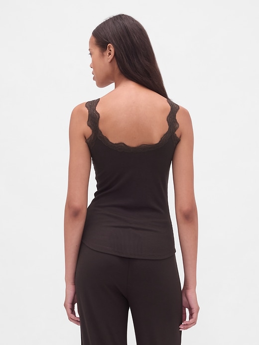 Image number 3 showing, Mini Rib Lace PJ Tank Top