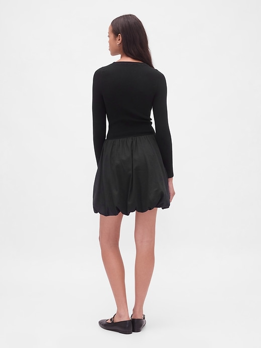 Image number 2 showing, Mixed Media Bubble Mini Dress