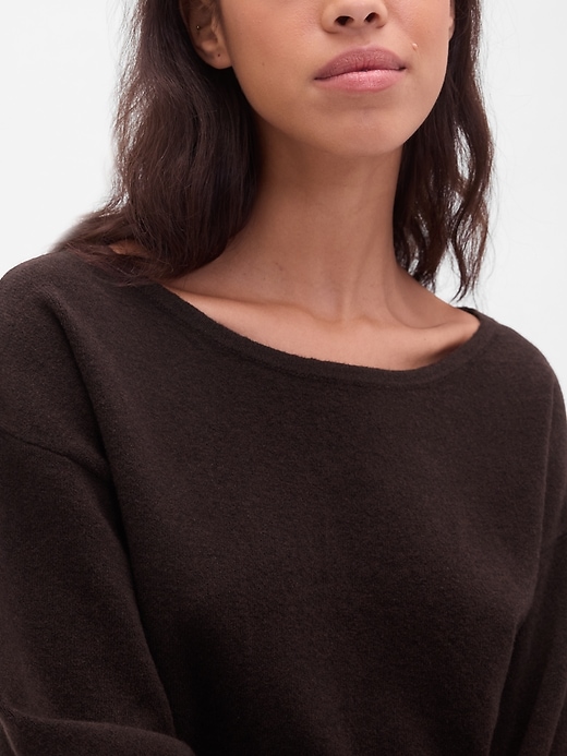 Image number 4 showing, CashSoft Stretch Lantern-Sleeve Crop Sweater