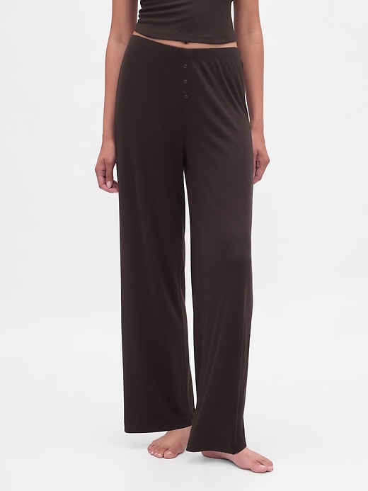 Image number 2 showing, Mini Rib Wide-Leg PJ Pants