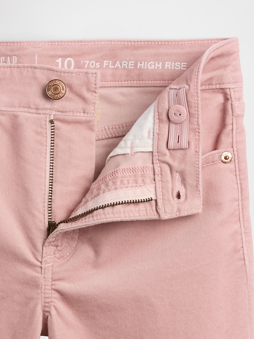 Image number 4 showing, Kids High Rise Velvet '70s Flare Pants