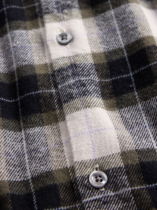 Image number 4 showing, Organic Cotton Straight-Hem Flannel Shirt