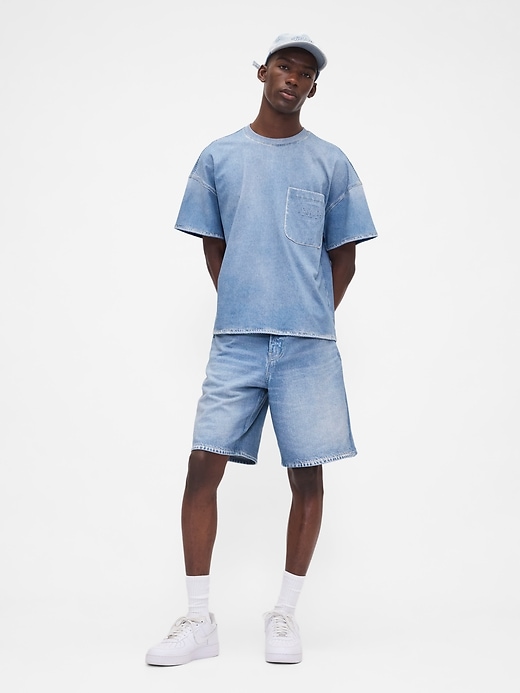 Image number 4 showing, Gap × BÉIS Knit Denim Pocket T-Shirt