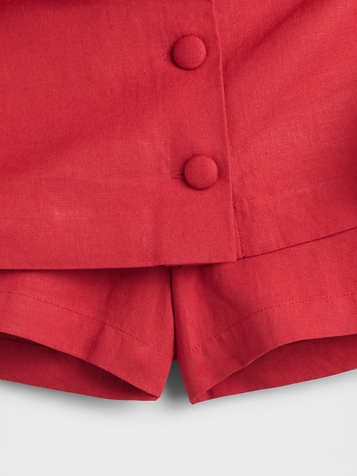 Image number 4 showing, Linen-Blend Button-Front Mini Skort