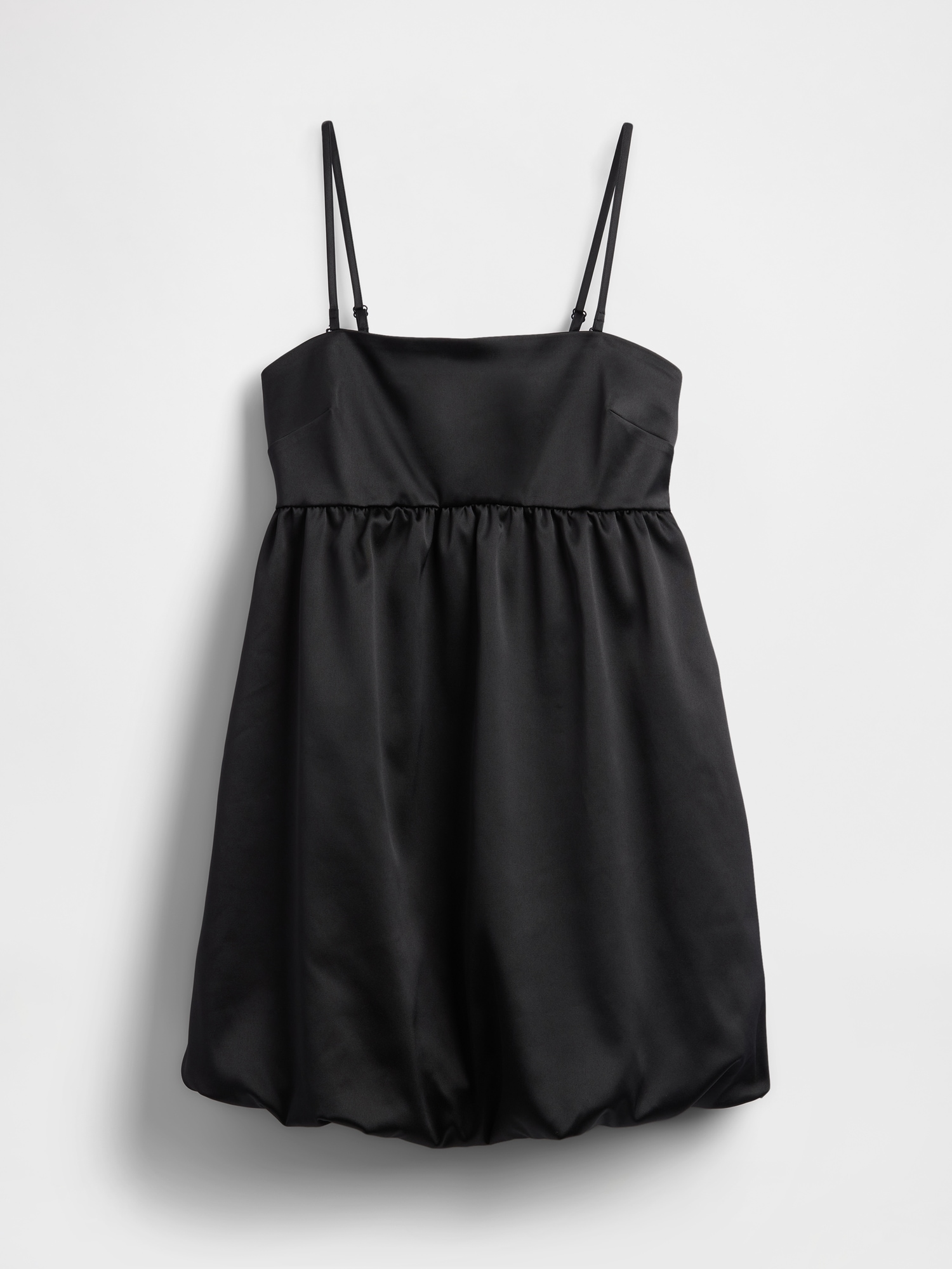 Женское платье Gap Bubble Mini, цвет: Чёрный атласный — фото 4