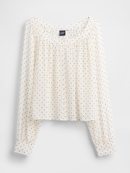 Image number 5 showing, Recycled Sheer Button-Front Top