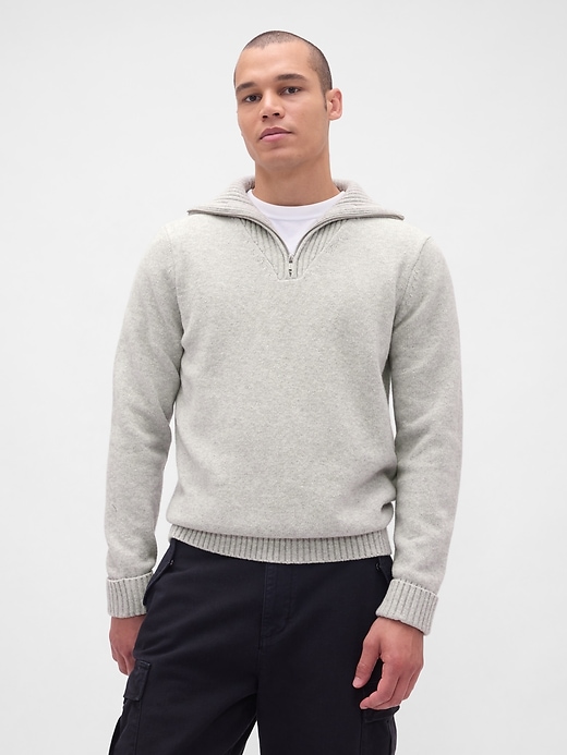 Image number 1 showing, CashSoft Quarter-Zip Pullover Sweater