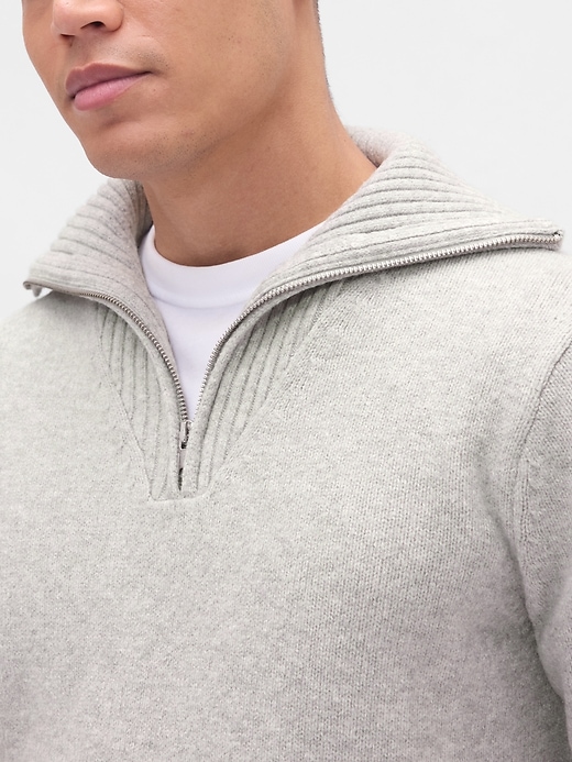 Image number 4 showing, CashSoft Quarter-Zip Pullover Sweater