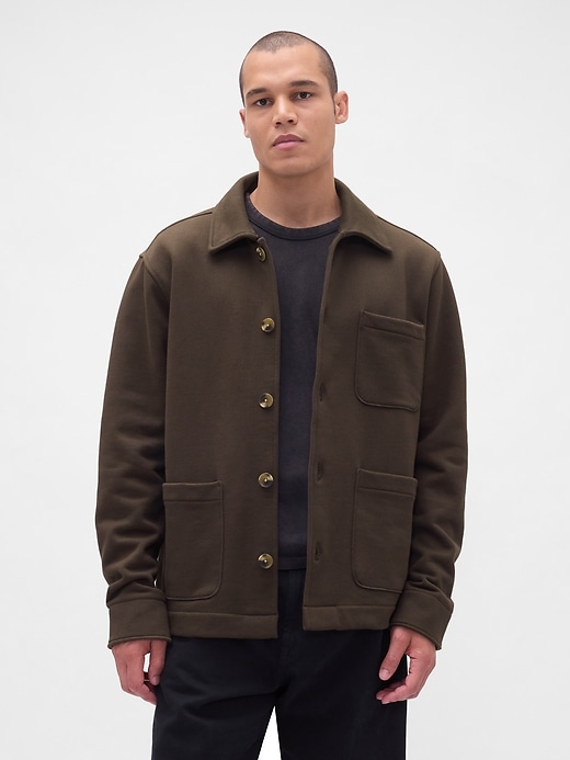 Image number 1 showing, French Terry Chore Jacket