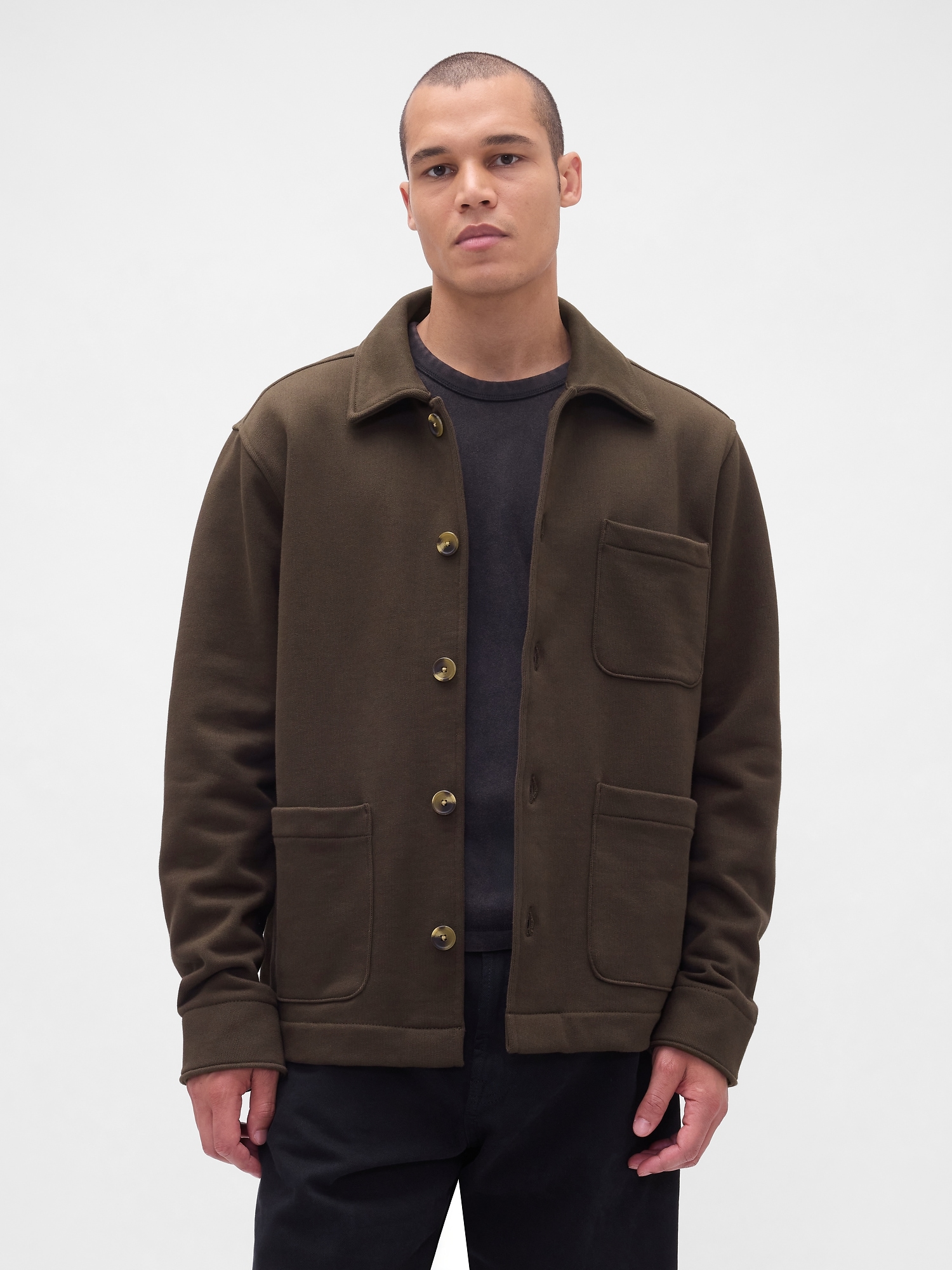 French Terry Chore Jacket - Ground