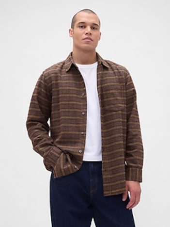 Organic Cotton Relaxed Flannel Shirt