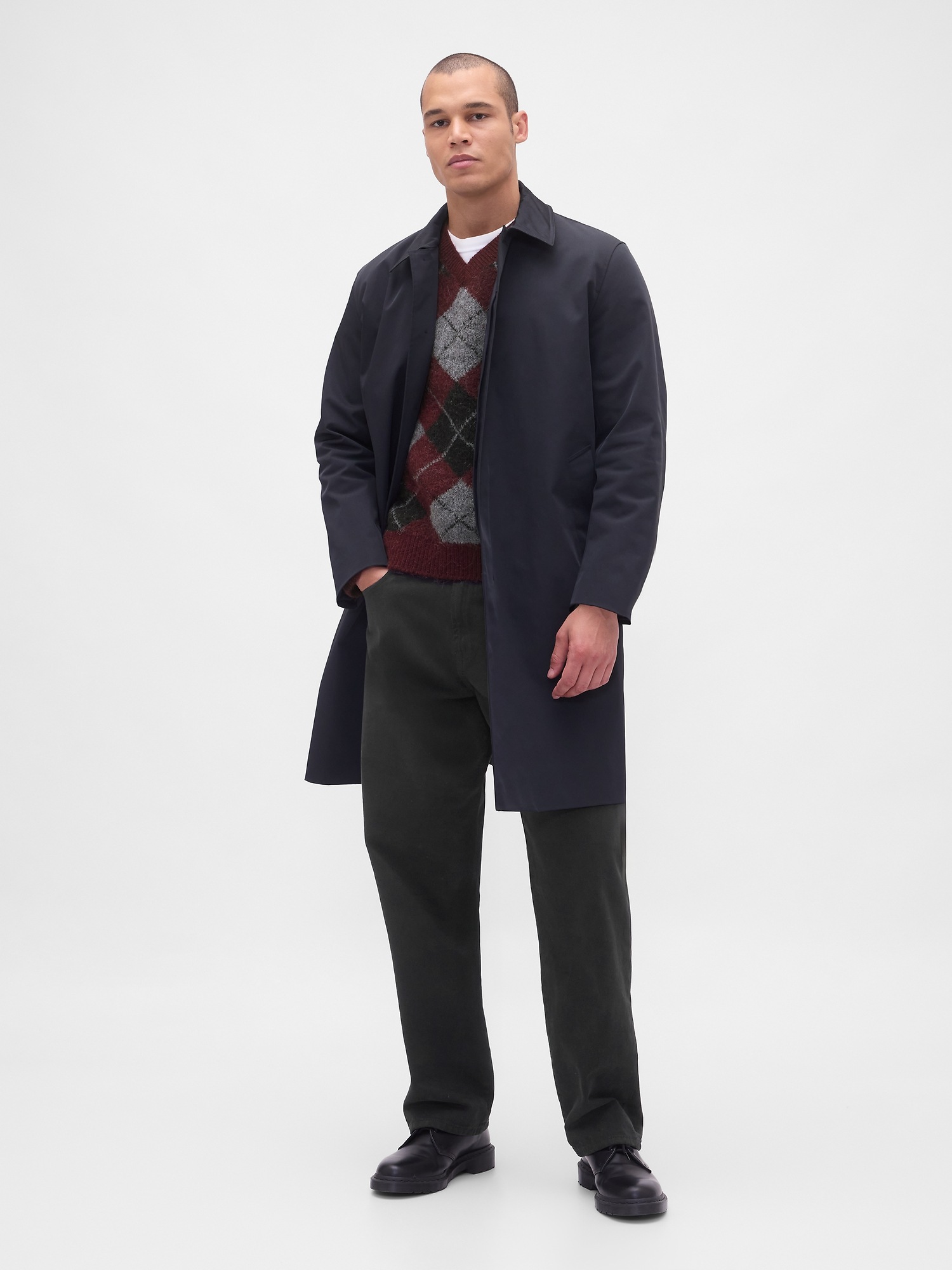 Мужской свитер Gap Brushed Argyle, цвет: Красный — фото 2
