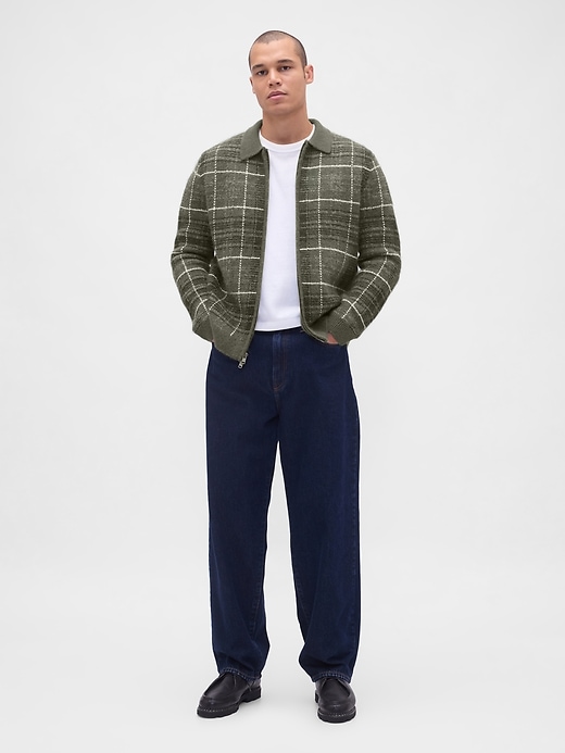 Image number 2 showing, Brushed Plaid Zip Sweater