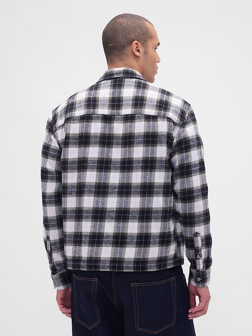Image number 3 showing, Organic Cotton Straight-Hem Flannel Shirt