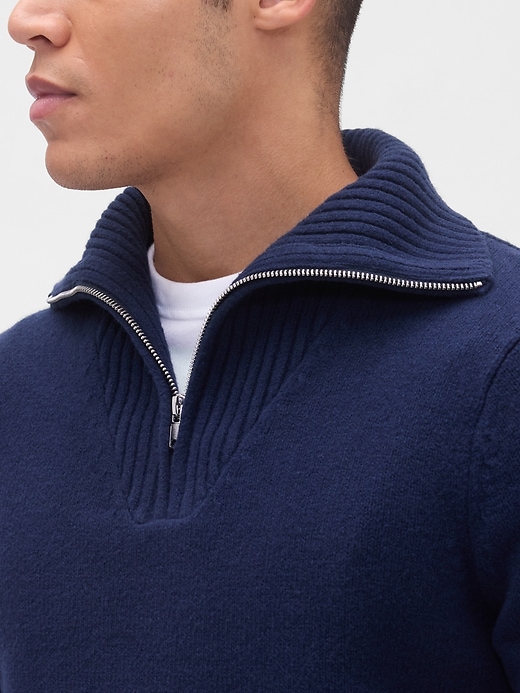 Image number 4 showing, CashSoft Quarter-Zip Pullover Sweater