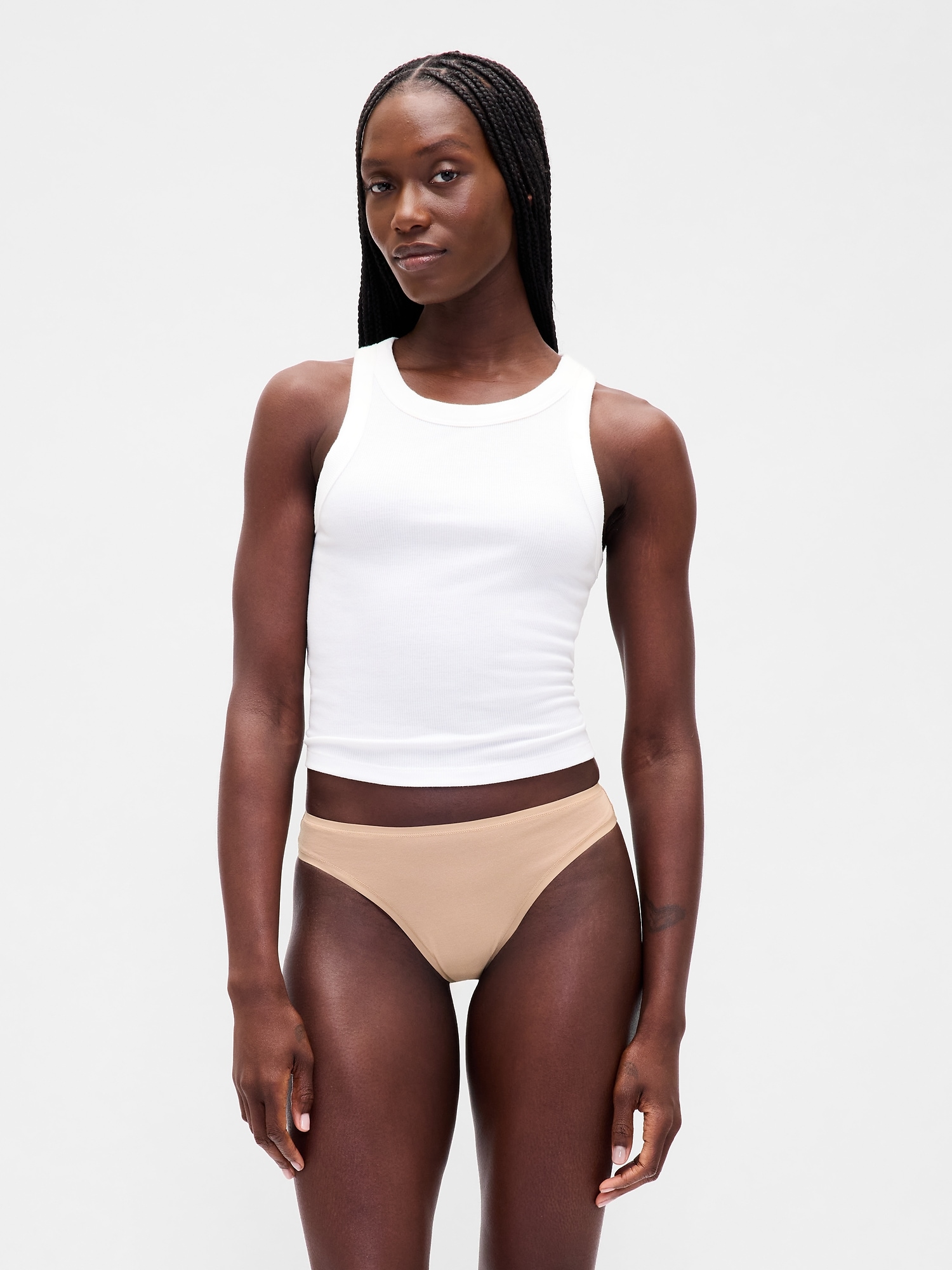 Organic Stretch Cotton Bikini - Blush Beige