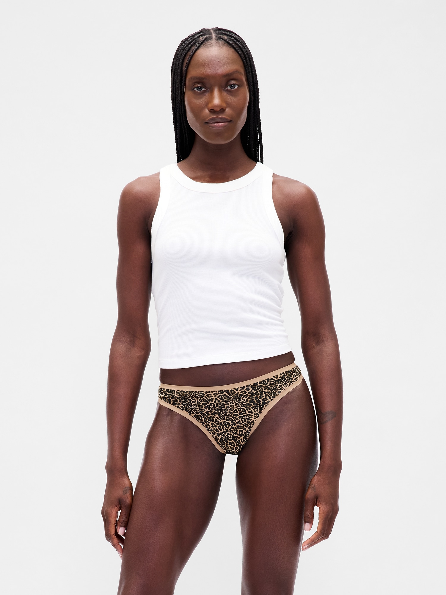 Gap Organic Stretch Cotton Thong In Brown