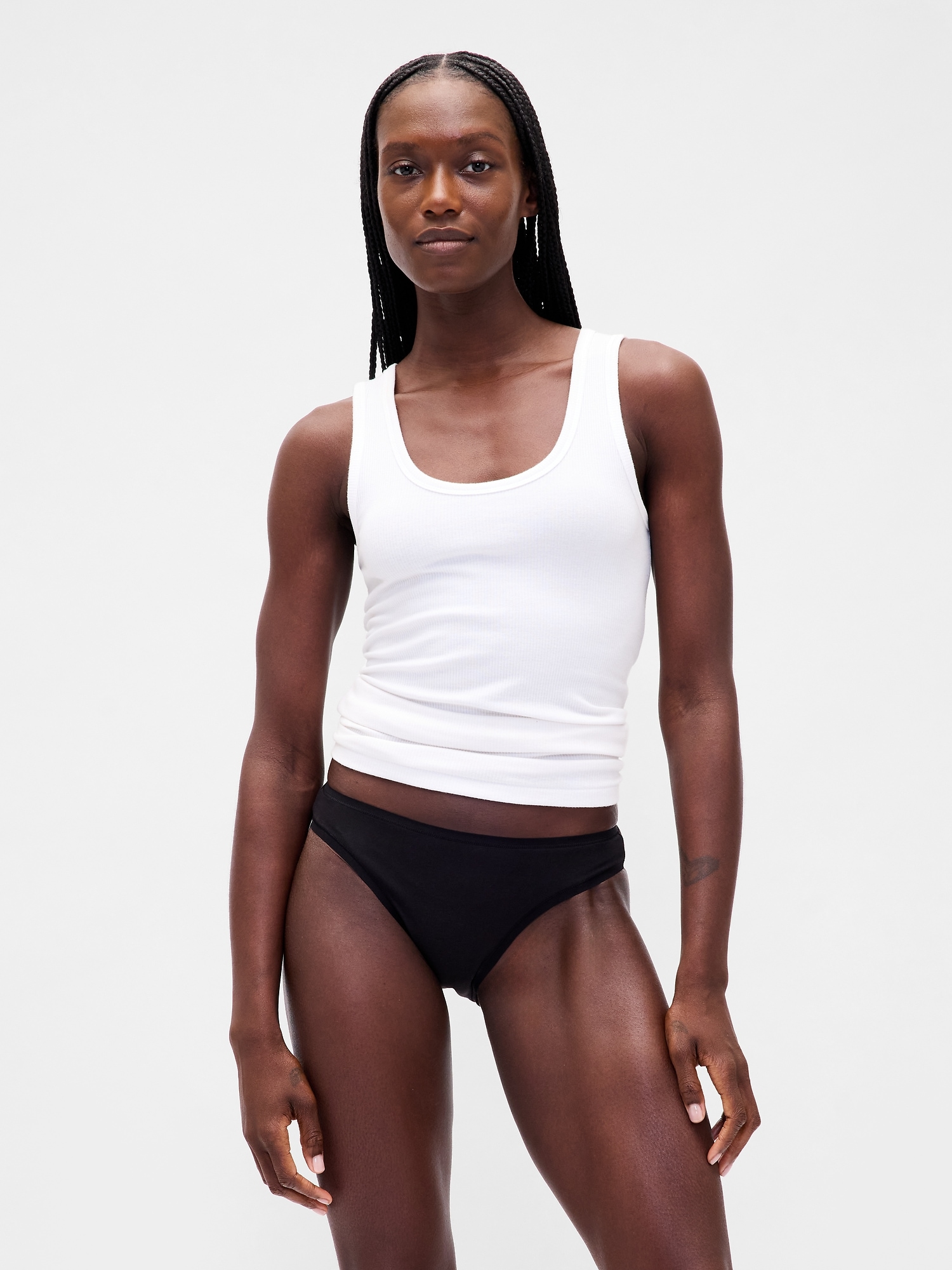 Organic Stretch Cotton Bikini - True Black