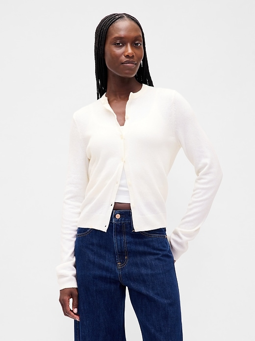 Image number 1 showing, CashSoft Crop Cardigan