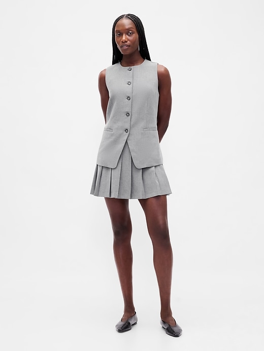 1 of 8 showing, with the color Grey of product Pleated Mini Skort