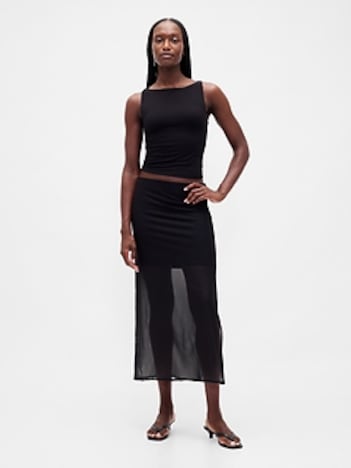 Mesh Midi Skirt