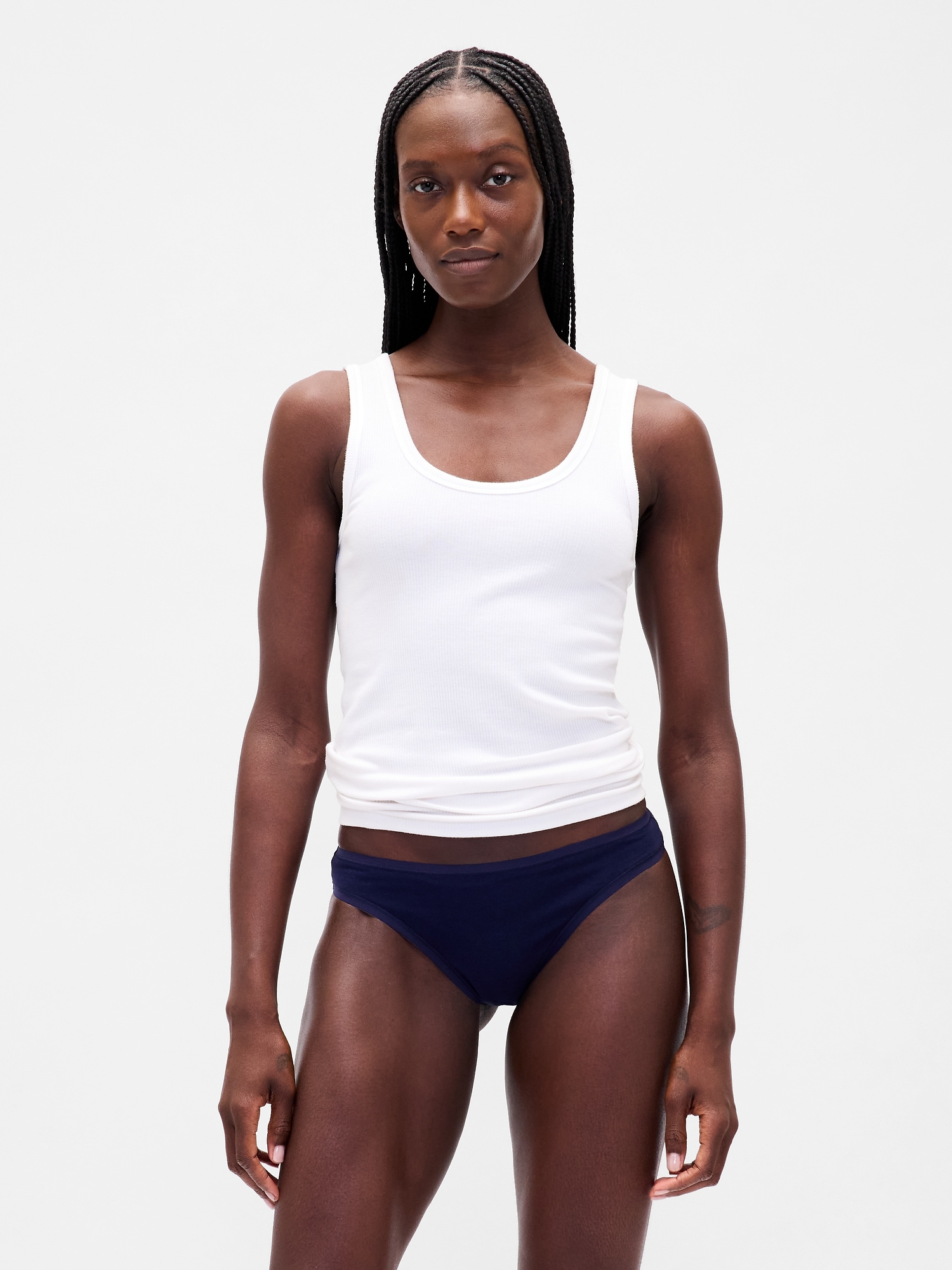 Organic Stretch Cotton Cheeky - Dark Navy Blue