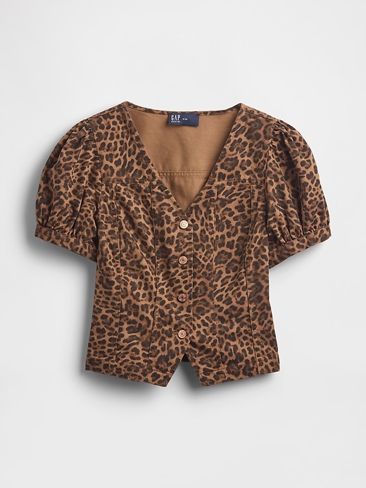 Image number 6 showing, Puff-Sleeve Seamed Top