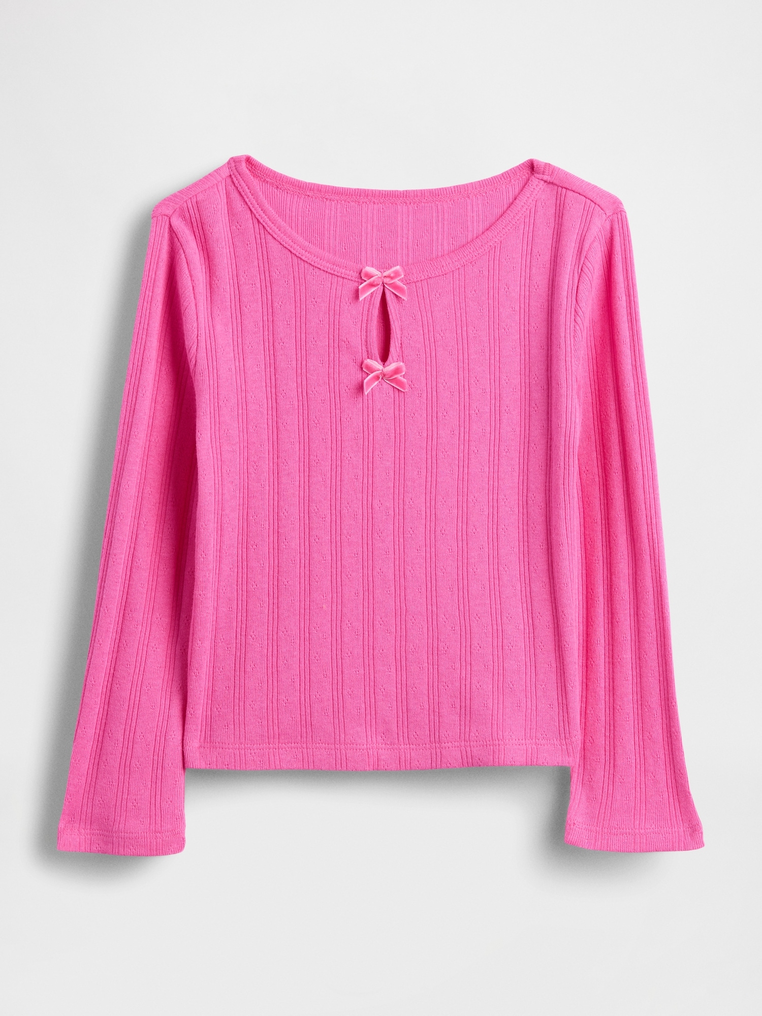 Топ Gap Pointelle Bow Top для малышей, цвет: Розовый