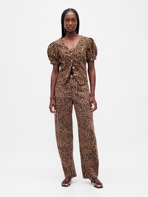Image number 1 showing, High Rise Barrel Jeans