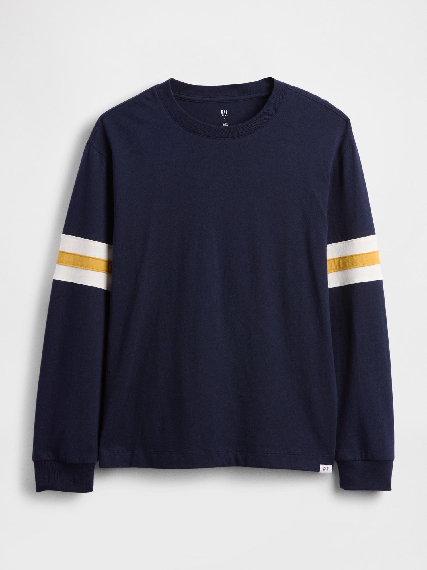 Kids Relaxed Varsity Stripe T-Shirt - Dark Night