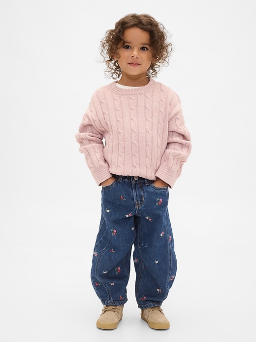 Image number 1 showing, Baby & Toddler Floral Horseshoe Jeans