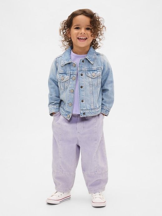 Image number 1 showing, Baby & Toddler Pull-On Barrel Jeans