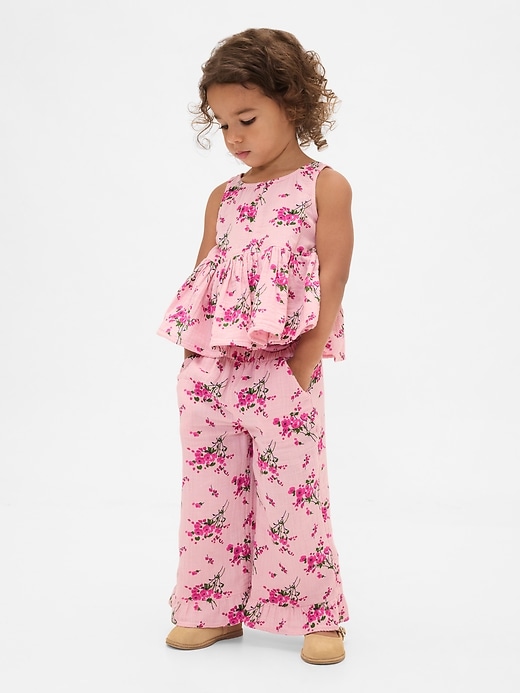Image number 1 showing, Baby & Toddler Cotton Gauze Ruffle Outfit Set