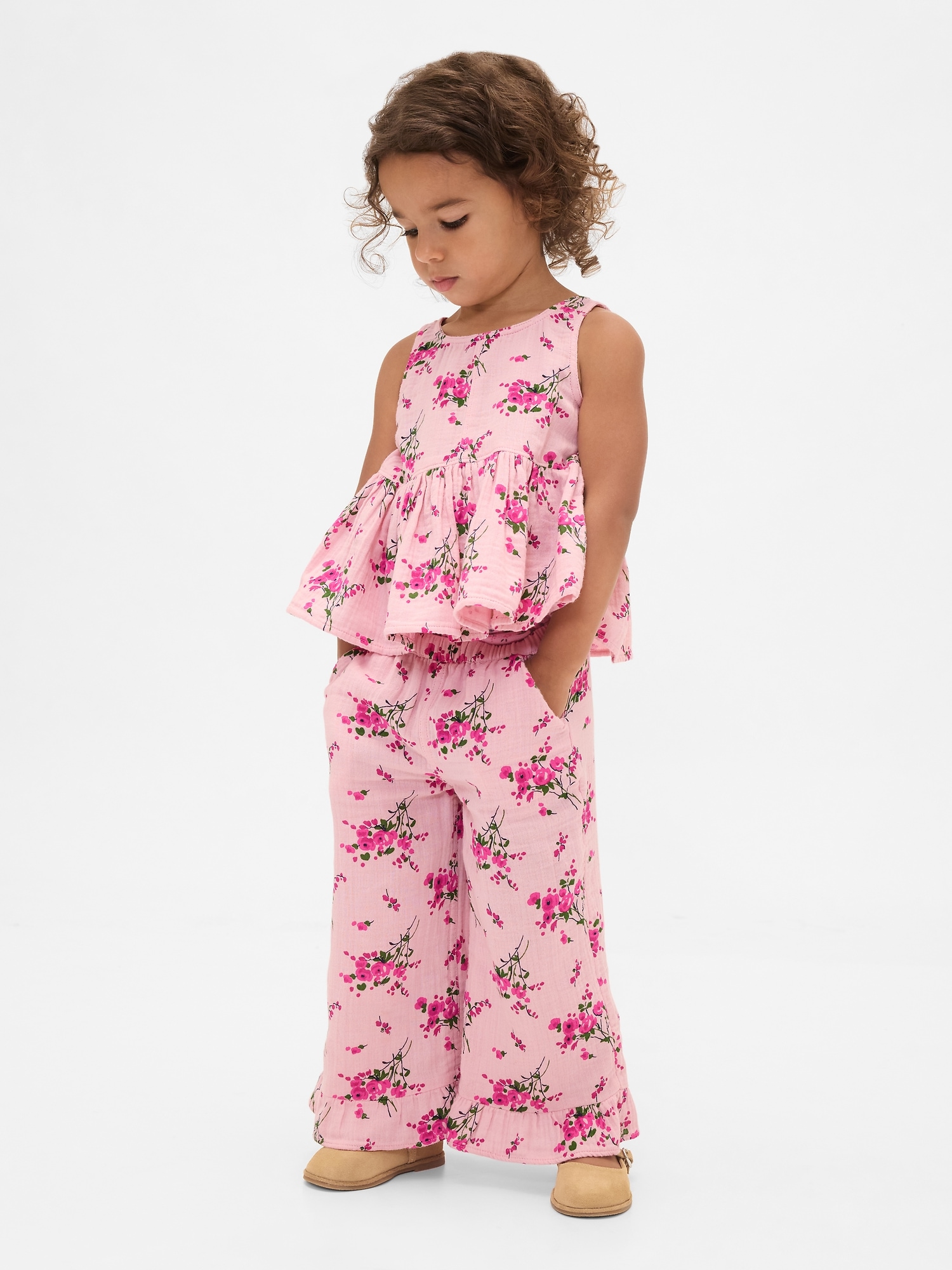 Baby & Toddler Cotton Gauze Ruffle Outfit Set