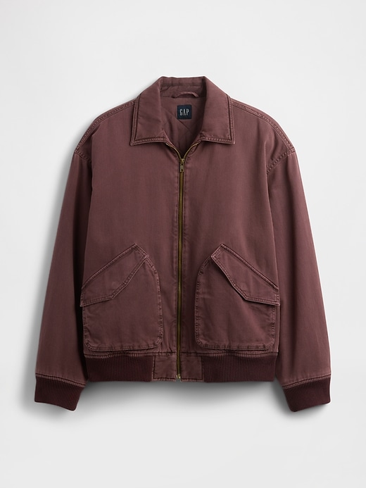Image number 5 showing, Washed Twill Bomber Jacket