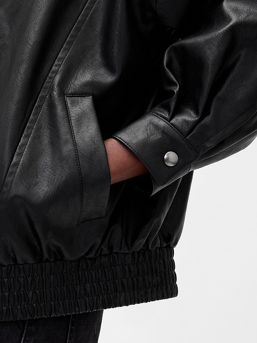 Image number 4 showing, Oversized Vegan Leather Jacket