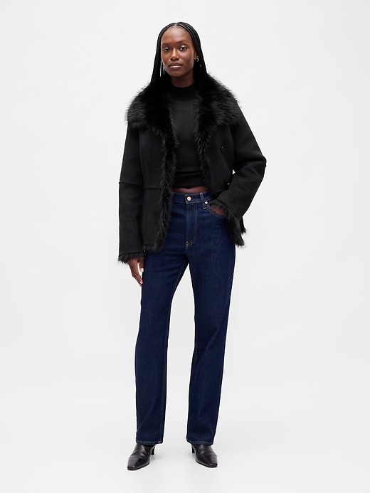 Image number 2 showing, Vegan Suede & Faux Fur Jacket