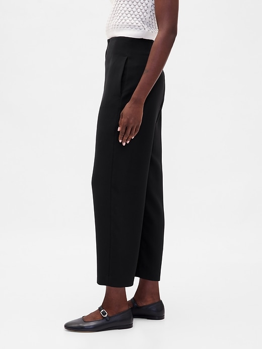 Image number 3 showing, High Rise Twill Straight Ankle Pants