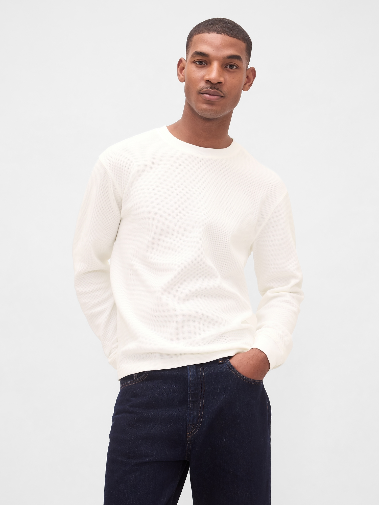 Waffle Crew T-Shirt - Off White