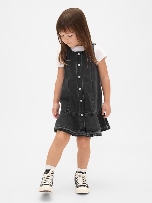 Image number 1 showing, Baby & Toddler Denim Peplum Hem Dress