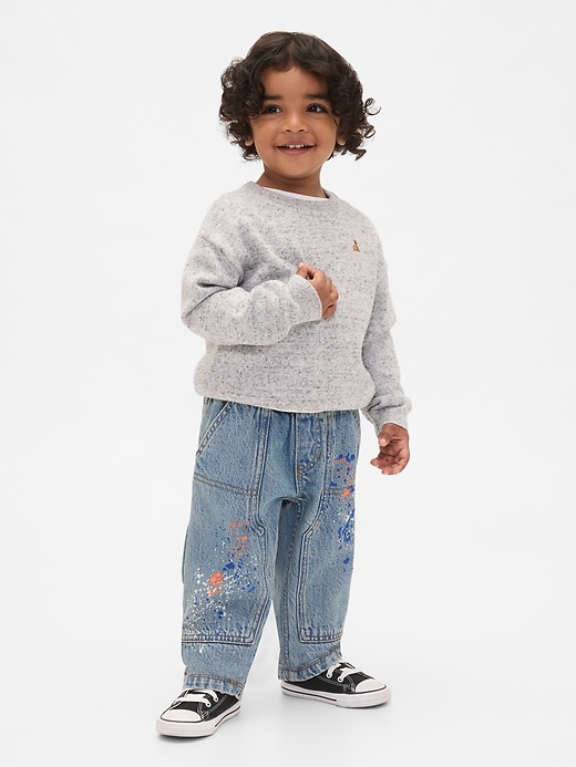 Image number 1 showing, Baby & Toddler Pull-On Carpenter Jeans