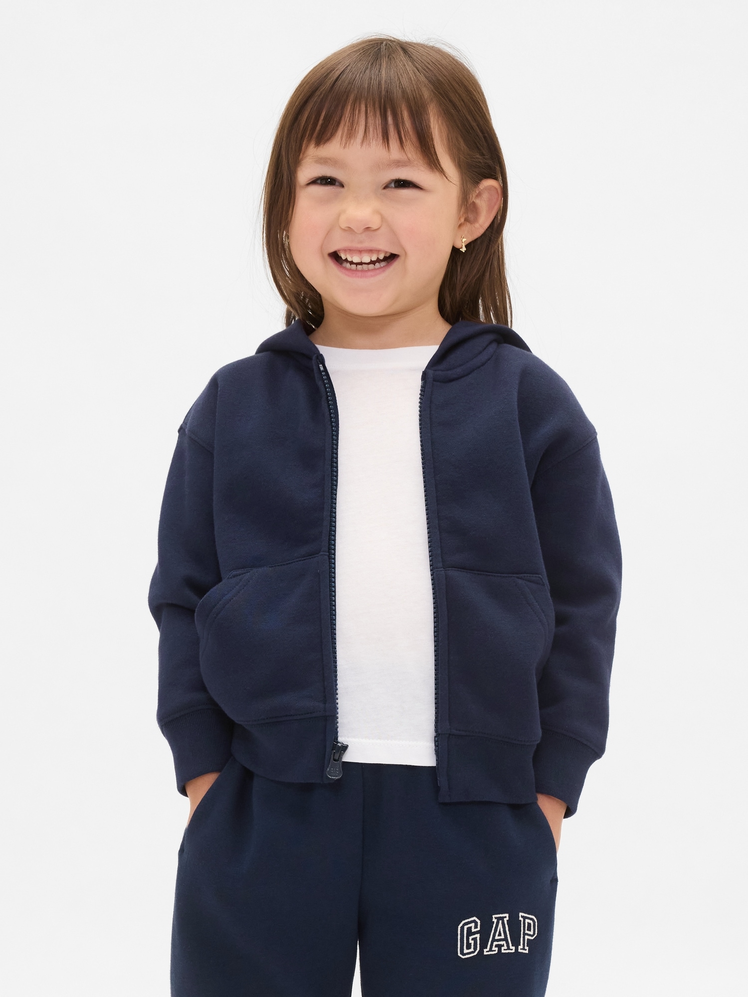 Детское худи Gap babyGap Vintage Soft Full-Zip, цвет: Синий, вариант 1 — фото 2