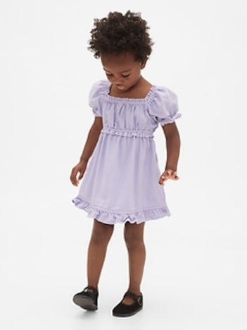 Baby & Toddler Denim Ruffle Babydoll Dress