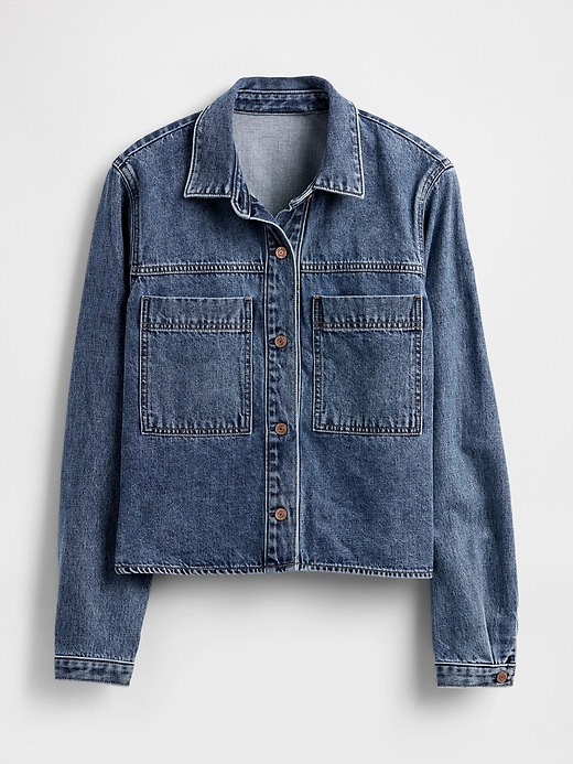 Image number 5 showing, Denim Crop Shirt Jacket