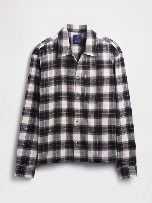 Image number 5 showing, Organic Cotton Straight-Hem Flannel Shirt