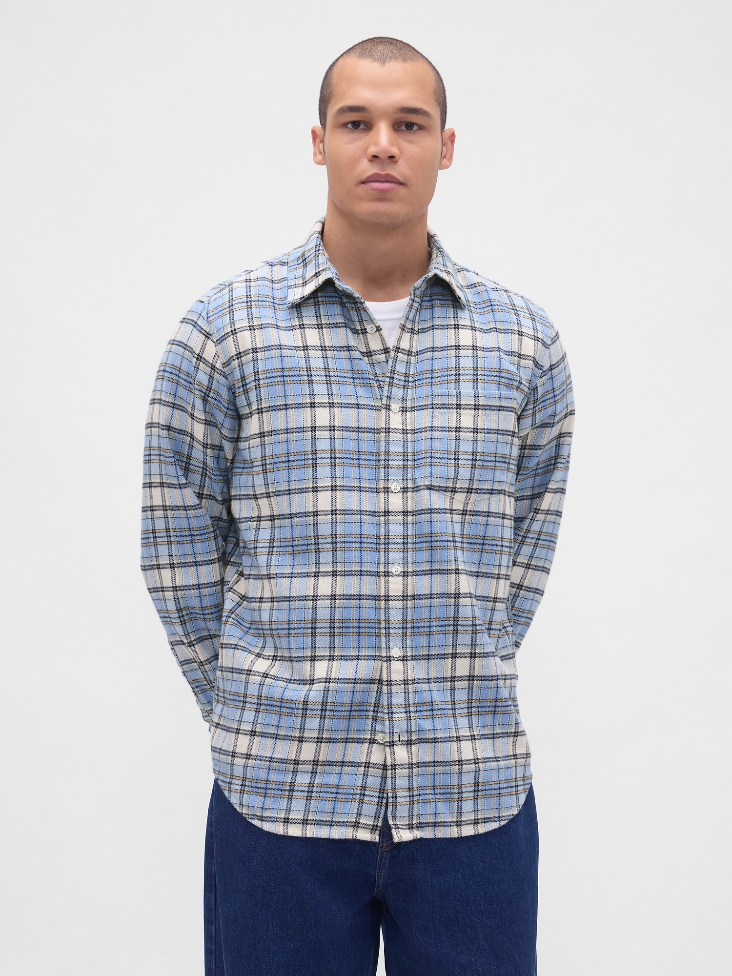 Organic Cotton Relaxed Flannel Shirt