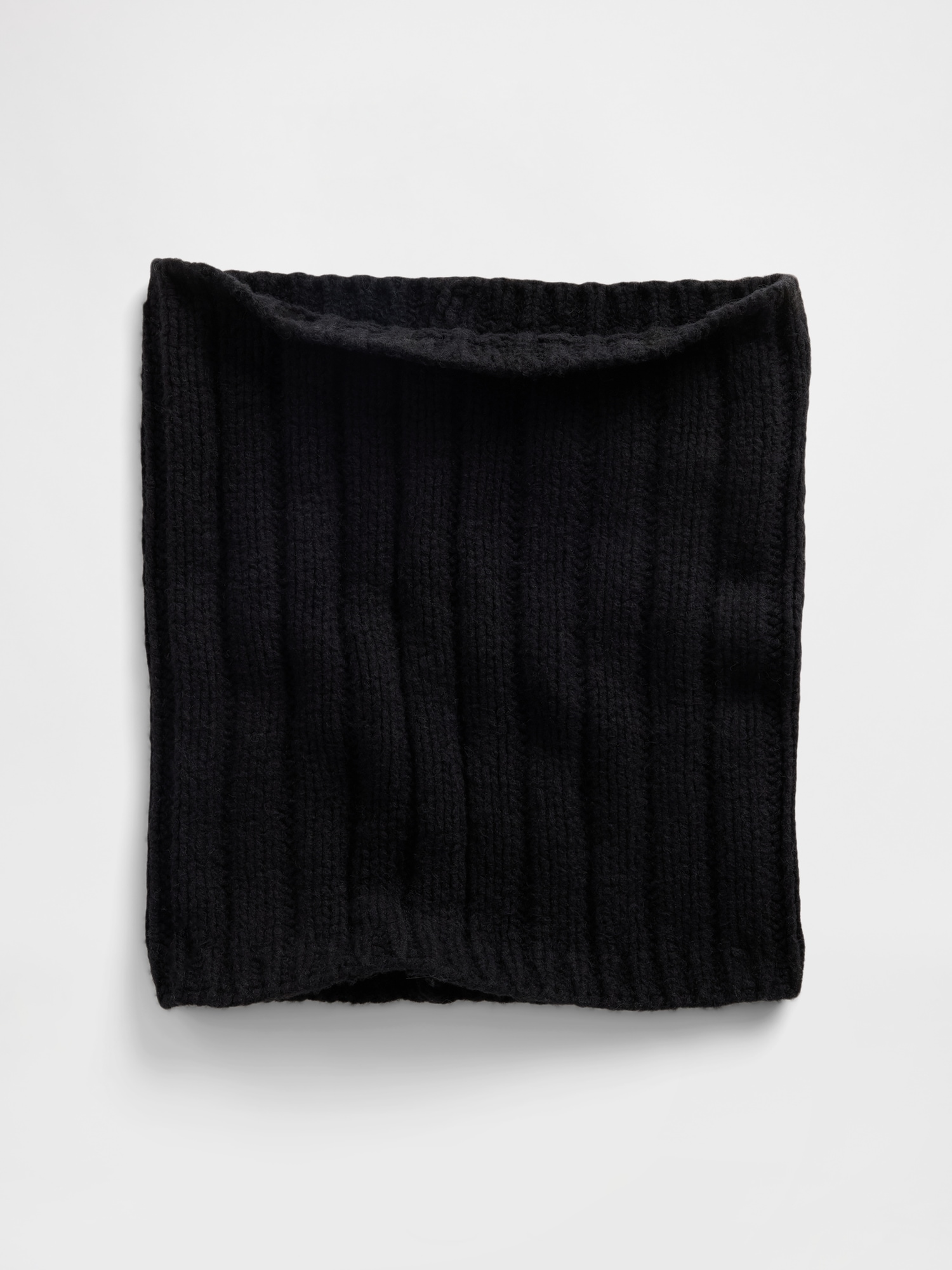 Kids CashSoft Wide Rib Scarf - Black