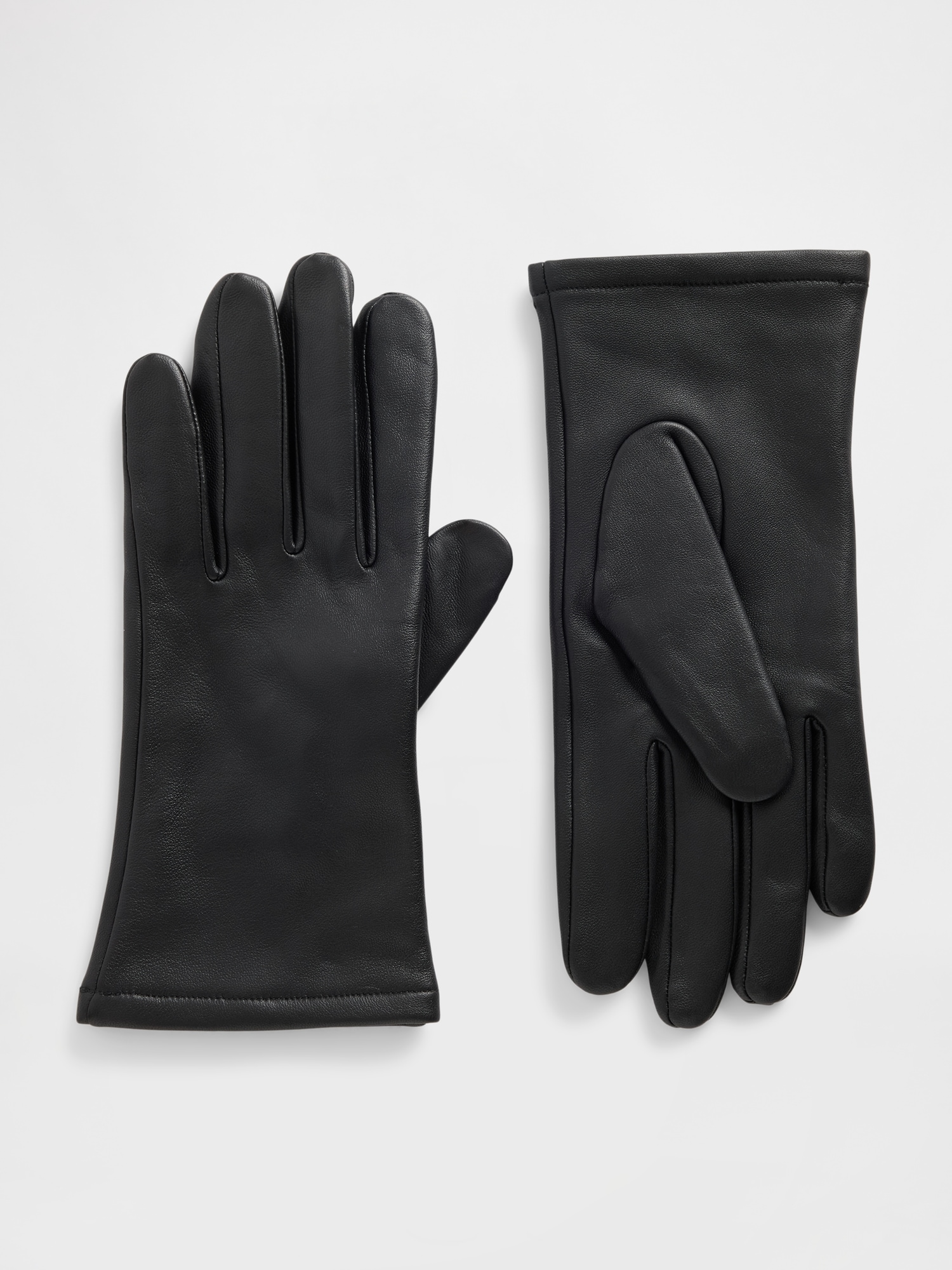 Gap Leather Gloves In Black